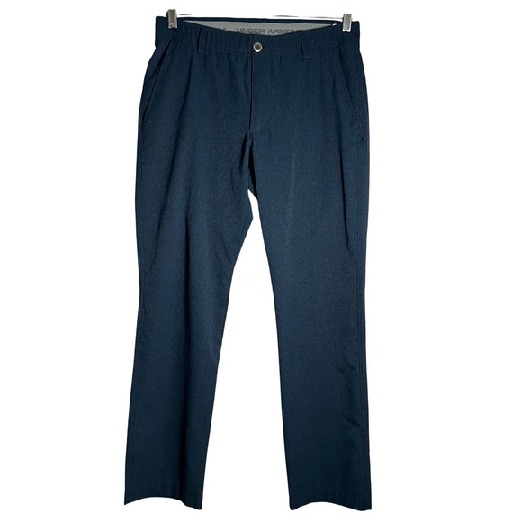 Under Armour Other - Under Armour Men Drive Pants Navy Blue Flat Front 32x30 Golf Stretch Polyester